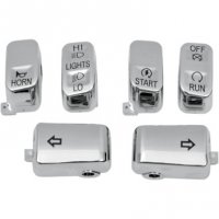 Handlebar Switch Cap Kit Chrome 6 PCS HD 96-13