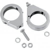 Turn Signal Fork Clamps 49mm Chrome Grooved (pr)