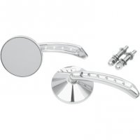 ROUND WITH 5 HOLE STEM MIRRORS - DRAG SPECIALTIES