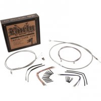 Cable/Brake Line Kit Braided S/S for 14" Apes FLST 01-06