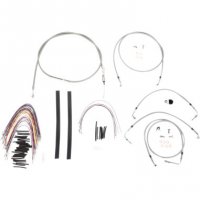 Cable/Brake Line Kit Braided S/S for 15\" Apes FLH 08-13 w/ABS