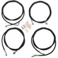 Handlebar Cable/Brake Line Kit Black Vinyl S/S 12-14\" FL 17-19 w/ ABS