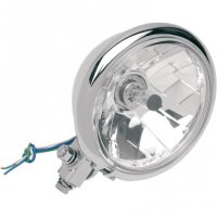 Headlight For Springer Chrome Diamond-Style Bottom-Mount Clear Lens