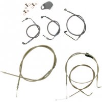 Handlebar Cable/Brake Line Kit Braided/S 18\"-20\" Apes FLTR/FLHR 96-07