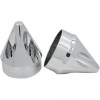 Axle Nut Covers Front Chrome Spike FLH,FXD 00-07