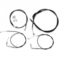 Handlebar Cable/Brake Line Kit Black Vinyl/S 12\"-14\" Apes FXST 00-06