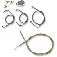 Handlebar Cable/Brake Line Kit Braided/S 12\"-14\" Apes FL 08-13