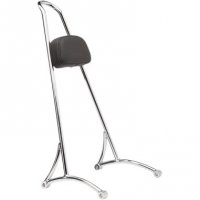 Sissy Bar Round with pad Tall Chrome FXD 06-17