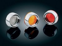 Deep-Dish Bezels With Lens Bullet Turn Signals Chrome/Red