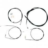 Handlebar Cable/Brake Line Kit Black Vinyl/S 12\"-14\" Apes FXST 07-10