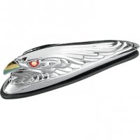 Front Fender Ornament Chrome/Red Small Eagle Head