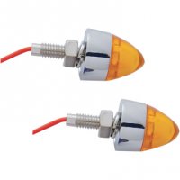 Mini Bullet Marker Lights Chrome/Amber (pr)