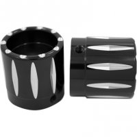 Axle Nut Covers Front Black Rival HD 07-17