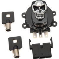 Ignition Switch Skull Gloss Black B/T 99-13