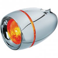 Deep-Dish Bezels With Lens Bullet Turn Signals Chrome/Amber