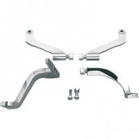 Floorboard Mounting Brackets Driver Chrome FL 84-98