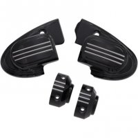 Master Cylinder Covers For Handlebar Mounted Mirrors Black/ Natural FLHT 08-16