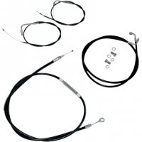 Handlebar Cable/Brake Line Kit Black Vinyl/S 15\"-17\" Apes FLSTSB 08-11