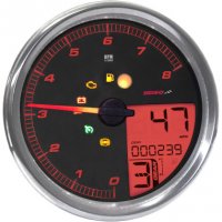 Tach/Speedo Multi Function HD-05 Silver/RED HD 11-19