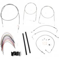 Cable/Brake Line Kit Braided S/S for 14\" Apes FLHR 97-01
