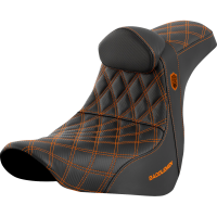 SEAT SDC PERF GRIPPER W/BR ORANGE STITCH