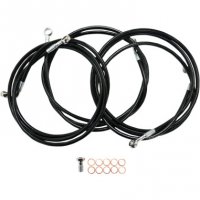 Brake Line Kit Black Vinyl S/S 15-17\" FL 14-19 w/ ABS