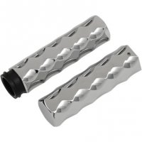 Grips Hex Tex Chrome FL, Softail,Dyna 08-17