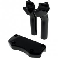 Handlebar Pullback Riser/Top Clamp Kit Black 5.5\" For 1\" bars