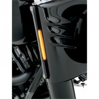 Front Turn Signals With Smoke Lens Black Amber LED FLSTF 90-16