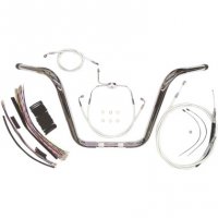 Ape Hangers & Cable Kit Caliber Chrome 12\" FLTR/FLHR 08-13 no ABS