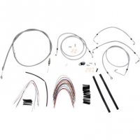 Cable/Brake Line Kit Braided S/S for 14\" Apes FLHR/FLTR 08-13 w/ABS