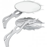 Mirrors Oval Flame Style Chrome