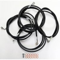 Handlebar Cable/Brake Line Kit Black Vinyl S/S 15-17\" FL 17-19 w/ABS