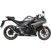 LV-10 Black stainless steel Slip-On for YAMAHA MT-03 16-21, YZF-R3 15-21