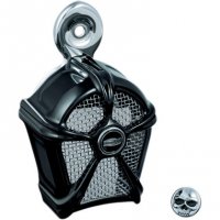 Horn Cover-Gloss Mach 2 Black with Chrome Mesh (ea)