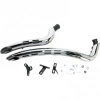 Exhaust System Radial Sweepers With Slotted Holes Black/Chrome Softail/Dyna