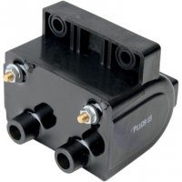 Ignition Coil Black Dual-Fire Early HD with points ignitions