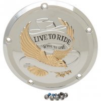 Derby Cover Live-To-Ride Chrome/Gold FL 15-19