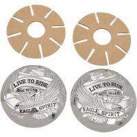 Gas Cap Covers Chrome "Live-To-Ride" HD 84-16