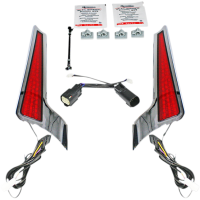 Fascia LED Panels Chrome w/ red lens FLTRX/FLHX 10-13