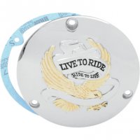 Derby Cover Live To Ride Chrome/Gold B/T 84-98