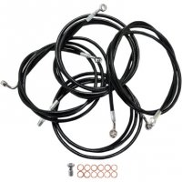 Handlebar Cable/Brake Line Kit Black Vinyl/S 12\" - 14\" Apes FL 14-16 ABS