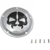 Derby Cover Split Skull Chrome/Black B/T 99-18