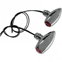 Turn Signal/Marker Lights Chrome/Red LED Astro Center-Mount