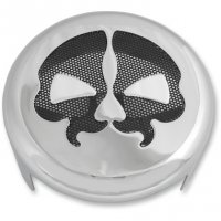 Horn Cover Split Skull Chrome /Black HD 91-18