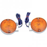 Turn Signals Chrome/Amber Front FLHT, FLST