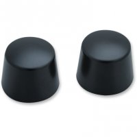 Axle Nut Caps Satin Black Front HD 08-18