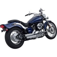 Shortshots Staggered Chrome Exhaust for Yamaha V-Star 650 04-05