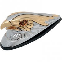 Front Fender Ornament Chrome/Gold Large Eagle Head