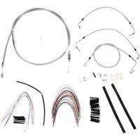 Cable/Brake Line Kit Braided S/S for 16\" Apes FLHR/FLTR 08-13